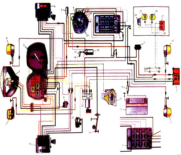 Схема электрооборудования мотоцикла ИЖ Планета Спорт